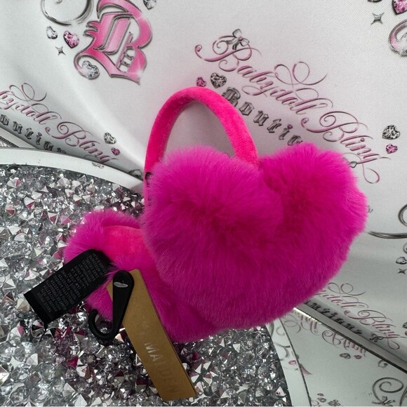 Steve Madden heart ear muffs Pink Furry Earmuffs toque warmer headband outdoor main image 6